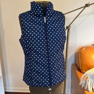 NWOT Land’s End Blue💙 & White🤍 Polka Dot Down Vest!